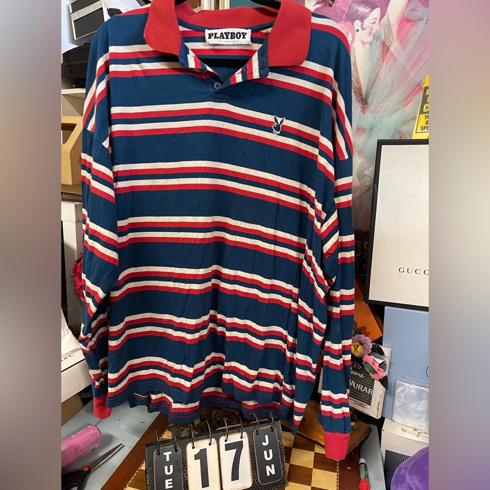 Playboy Men's Red and Blue Polo-shirts